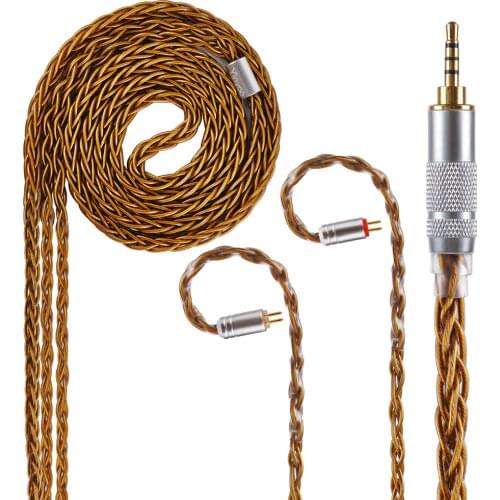 Yinyoo 8 Core Pure Silver Upgraded Cable 2.5/3.5/4.4mm Balanced Cable With MMCX/2pin Connector For HQ12 TFZ ZS10 AS10 C16 18BA