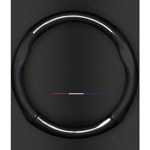 High Quality Carbon Fiber Steering Wheel Cover Leather Perforated Breathable Steering Wheel Protector Universal Car Accessories