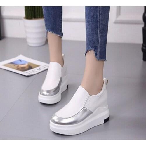 2021 Spring Autumn Womens Shoes ladies Platform Woman Casual Slip On Shoes Female Shoe Breathable Height Increasing shoes