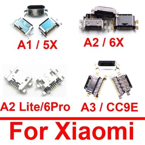 USB Charger Jack For Xiaomi Mi A1 A2 A3 5X 6X lite Power Sync Date Charging Port Socket USB Connector Slot Replacement Repair