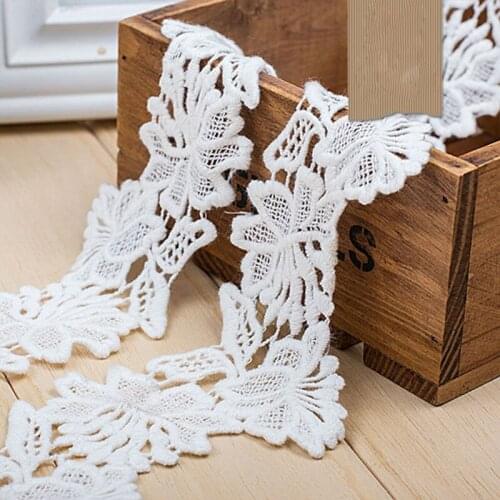 5Yards 5cm Water Soluble Polyester Embroidery Fabric Sewing DIY Craft Lace Trim Trimming For Shoe Bag Decoration YY620