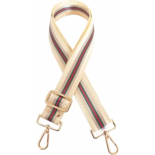 Polyester Column 120x4 cm Bag Handle Cream Ribbon Gold Metal