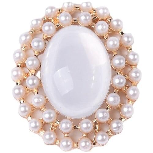 Alloy Accessories Double Ring Pearl Diamond Flower Disk Ornament Accessories DIY Ornament Materials jewelry making supplies