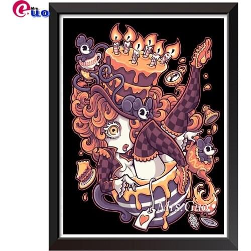 Diamond Painting Full Square Buddha Diamond Embroidery Cartoon Cake Girl 5D Mosaic Rhinestones Cross Stitch Set Merry Unbirthday