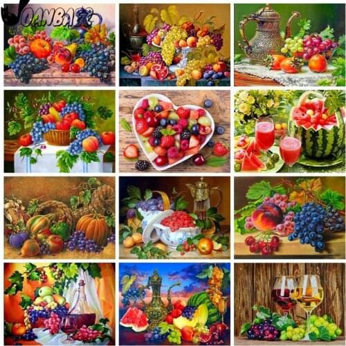 Diverse Fruit Diamond Painting 5D Diy Wall Art Fresh Fruit Basket Diamond Embroidery Inlaid Home Room Decoration Accessories