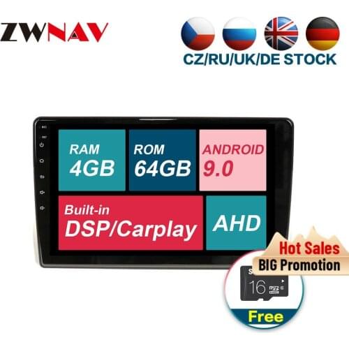 DSP carplay 4G+64G Android 9.0 Car Multimedia player unit For Toyota Wish 2009-2012 Radio Audio stereo free GPS map touch screen