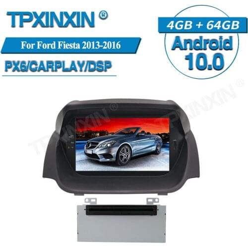 For Ford Fiesta 2013-2016 Android 10 Radio Car Multimedia Player GPS Navigation Audio Stereo Screen DVD Head Unit Tape Recorder
