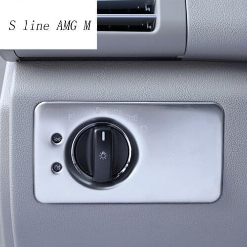 Car Styling Headlight Switch Buttons Decorative Covers Trim Sticker for Mercedes Benz R Class W251 Internal Auto accessories