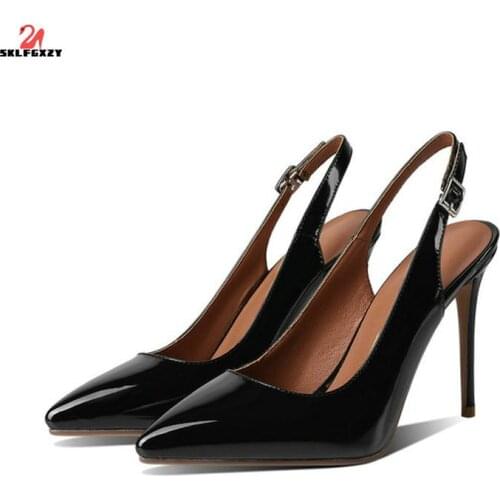 SKLFGXZY Brand New European Style Women Sexy Leather High Heels Pointed Womens Shoes Party Fashion Pumps