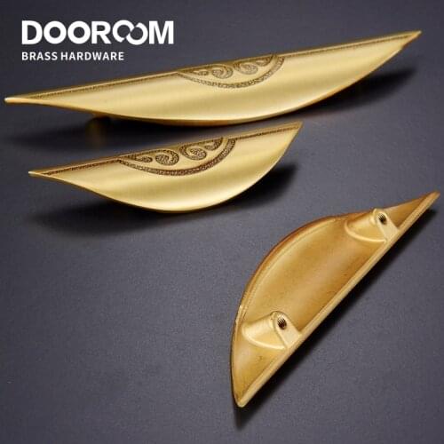 Dooroom Long Brass Handles Wardrobe Dresser Cupboard Cabinet Drawer Furniture Pulls American European Modern Chinese Knobs