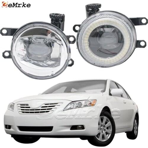 2in1 LED Angel Eye Daytime Running Lights DRL + Cut-Line Lens Fog Lights for Toyota Camry XV40 US 2006 2007 2008 2009 2010 2011