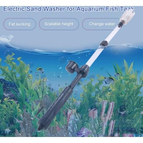 Aquarium Electric Sand Washer Fish Tank Water Siphon Vacuum Cleaner Aquarium Bottom Dirt Remover Adjustable Gravel Cleaning Tool