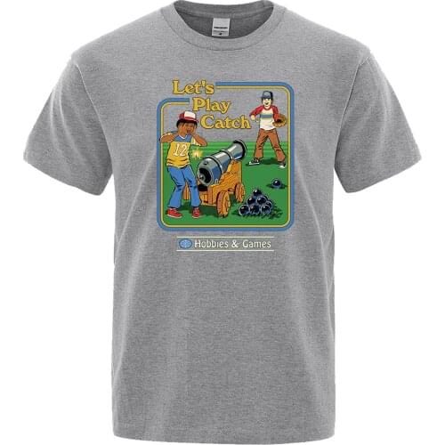 Let’s Play Catch Comics Street Printing Tshirts Man Casual O-Neck T-Shirt Breathable Summer Tshirt Fashion Oversized Loose Tops