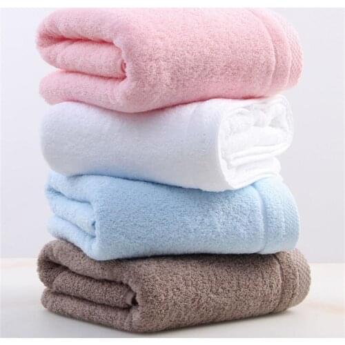 Staple Cotton Bath Towel Solid Adult Cotton Hand Towel Set Supermarket Hotel Plain Terry Face Hand Towel Set