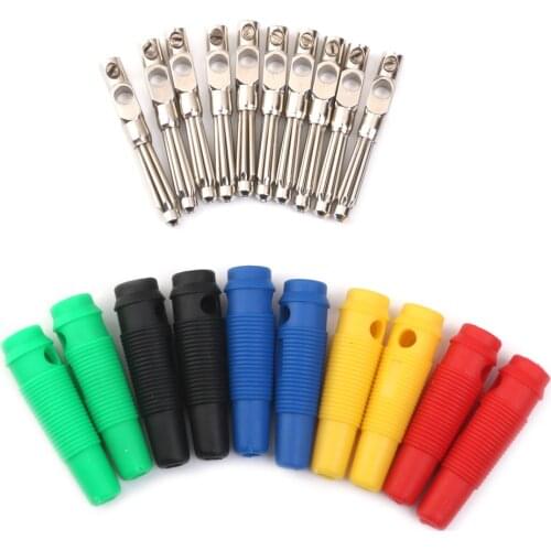 5PCS 32A 4MM Banana Plug Audio Speaker Connectors Amplifier Speaker Binding Post 4mm Banana Jack Plug For Cable Terminals
