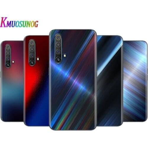 Red Blue Brushed Metal For OPPO A73 2020 Find X2 Lite K5 K3K1 R17 RX17 R15 R9S F17 F15 F11 F9 F7 Transparent Phone Case