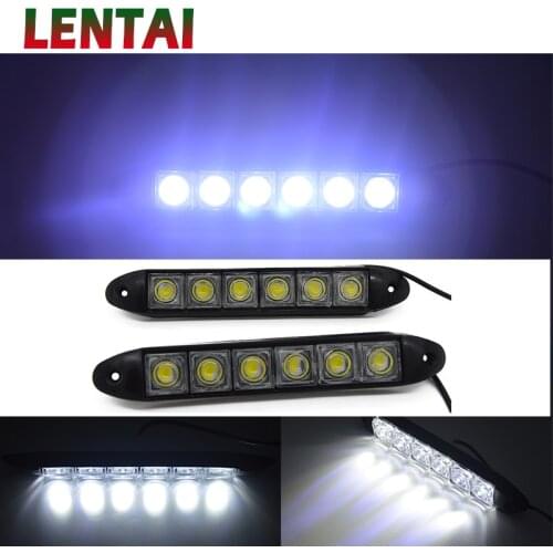 LENTAI For Hyundai solaris i30 tucson 2017 ix35 accent Fiat 500 punto Lexus 1Set 6 LED Car Daytime Running Lights DRL Fog Lamp