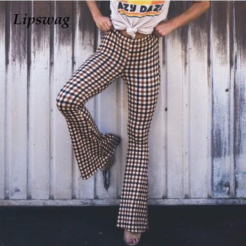Lipswag Women's Plaid Trousers