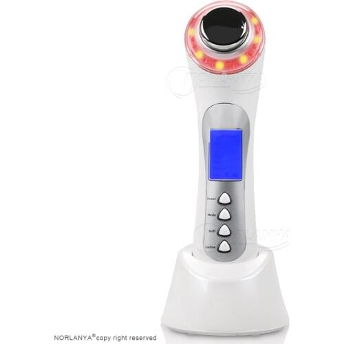 5 in 1 Skin Renewal Facial Massager, 3 Color LED Photon Therapy, Ionic Skin Cleansing Device, Cordless