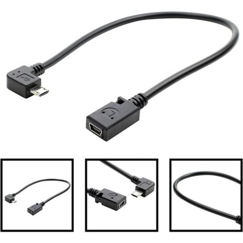 Micro USB Male To Mini USB Female Adapter Converter Data Cable 90 Degree Converter Data Cable Line A
