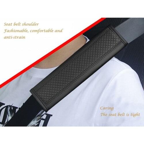 Fibre Leather Embossed Seat Belt Shoulder Pads, Interior Seat Belt Shoulder Covers, Car Seat Cover Safety Belts