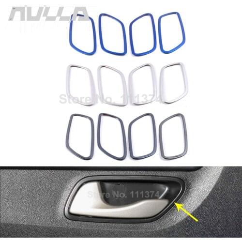 NULLA Chrome Car Interior Door Handle Decor Frame Protect Cover Trim For Kia Rio 4 X-Line X Line 2017 Mouldings Accessories