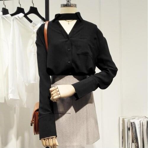 Женские черные рубашки Oytall China At AliExpress