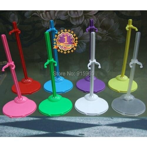 Wholesale 100pcs/lot pink red blue yellow white black green Stand for Monster High dolls stand Display Holder For Barbie Dolls