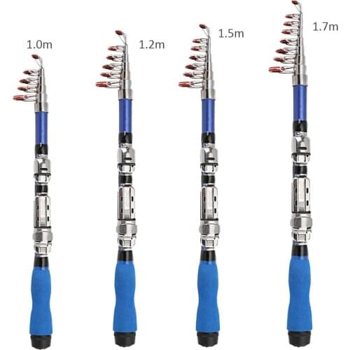 Portable Mini Fishing Rods Carbon 1m-1.7m Outdoor Rivers Lake Fishing Pole Accessories Equipment Practical Tool For Fishing