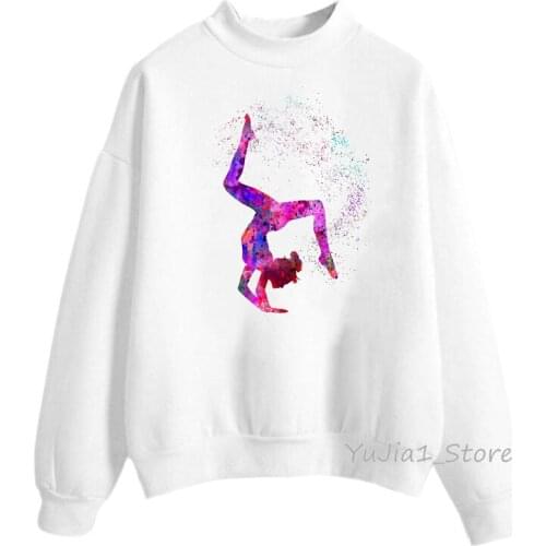Rainbow gymnast splatter Women’s sweatshirt winter kawii hoodie woman gymnastics art aesthetic clothes Vogue tracksuit lgbt top