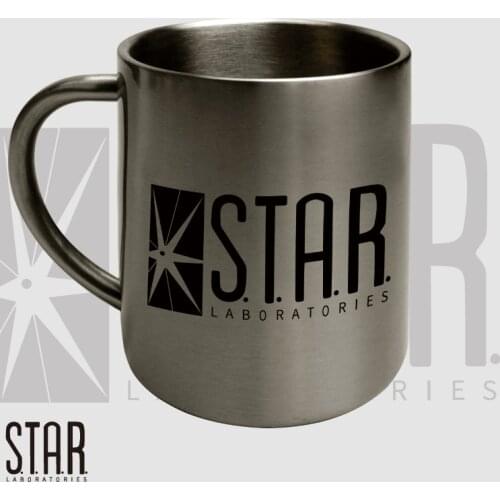 S.T.A.R. Laboratories Star Labs Logo 300ml Double Wall Stainless Steel Cup Coffee Milk Tea Water Travel Mug for Outdoor Drinking