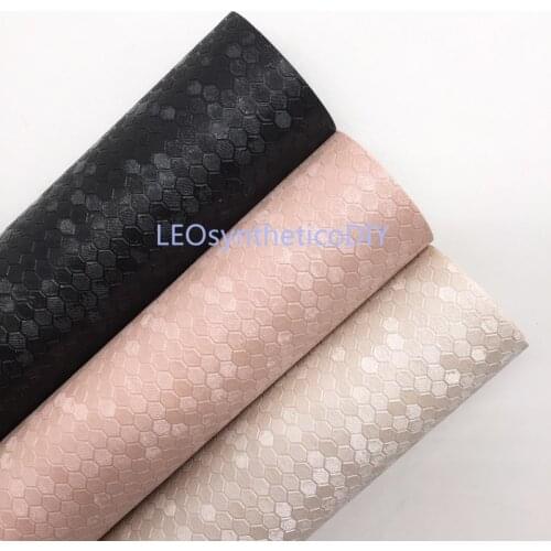 1PC 21X29CM Honeycomb Embossed Faux Leather Fabric, Synthetic Leather Fabric Leather Sheet For Making Bows LEOsyntheticoDIY S163