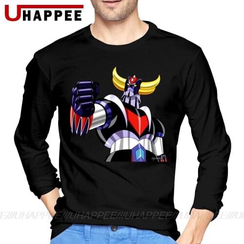 Streetwear 1UFO Robot Grendizer T Shirts Men Boyfrends Gift Men O-neck Print Long Sleeve Cotton Large Size Primer T-shirt