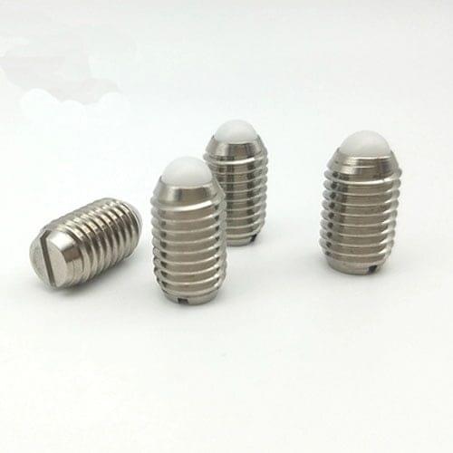 1pcs M16 Nylon head Wave beads stainless steel Slotted slot Set screw Polyacetal Ball heads tight bolt 24-40mm Length ZC103-4-3