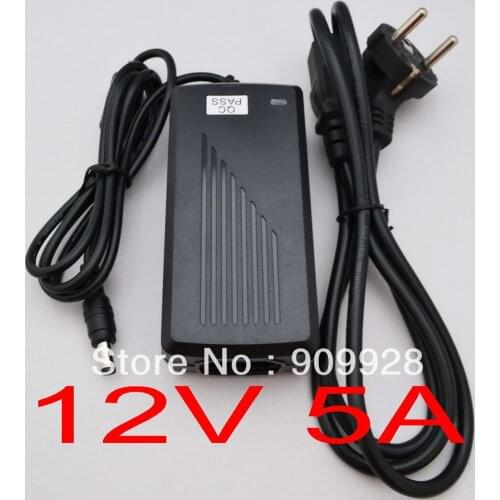 100PCS 12V 5A AC/DC 60W LED Power Adapter for 5050/3528 SMD LED Light or LCD Monitor US / EU / UK / AU plug