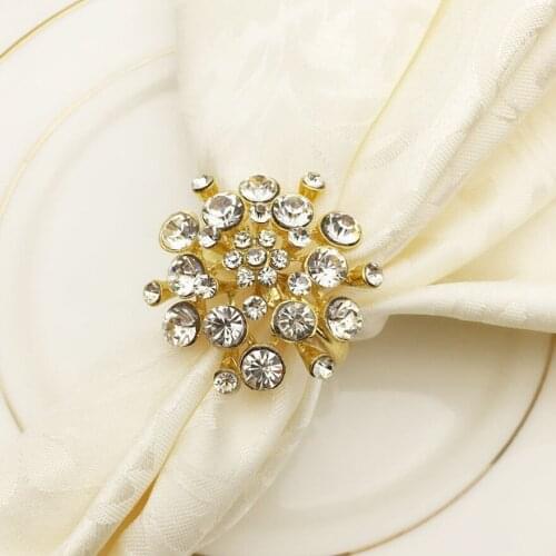 12pcs/lot Hotel restaurant napkin ring wedding napkin ring golden napkin holder Christmas napkin buckle desktop decorations