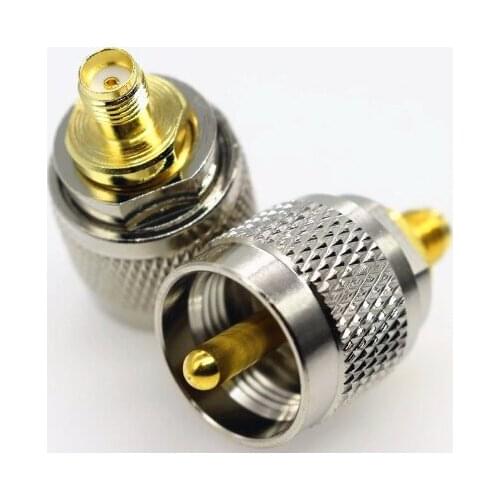 2PCS UHF Male plug to SMA Female RF coaxial adapter connector High Quanlity