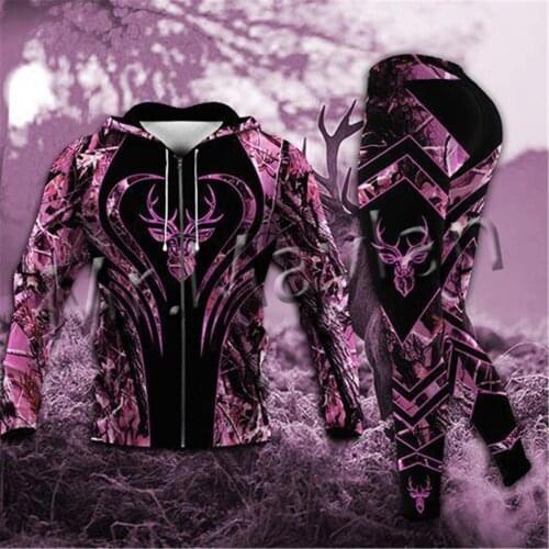 3D Print Animal Hunting Deer Camo Fashion Men Women Tracksuit Casual Long Pant / Hoodies / Zipper / Sweatshirts / Jackets / S-37