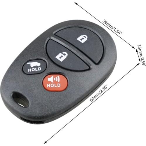 4 Buttons Keyless Entry Remote Car Key Fob Replacement for Toyota Sienna Avalon Solara