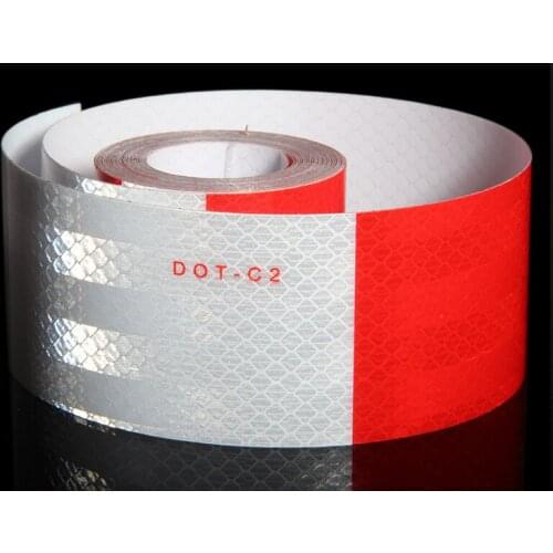50mm width 3.6m Micro Prismatic Sheeting Reflective Tape Sticker Bike Reflector Stickers Bicycle Light Reflectors Red White Tape