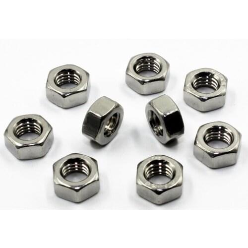 50pcs A2-70 Stainless Steel M5 Hex Nuts DIN934