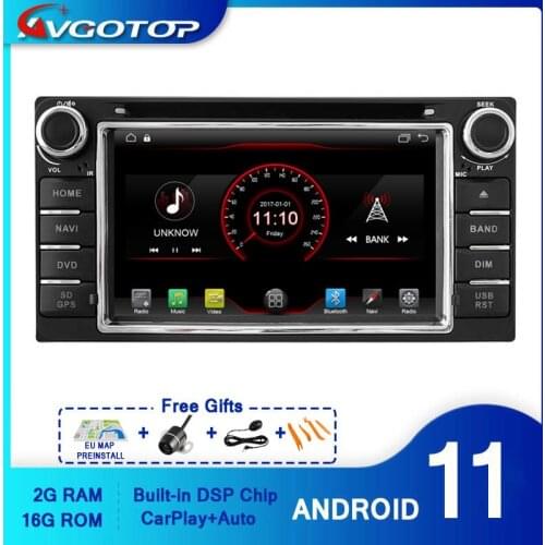 AVGOTOP Android 10 WINCE Bluetooth GPS Car Radio Multimedia For TOYOTA COROLLA HILUX 2G 16G Vehicle DVD Player