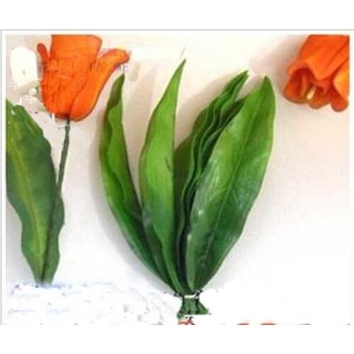 Free shipping wholesale DIY tulips material , artificial leaves for nylon stocking flower accessories(100pcs/lot)
