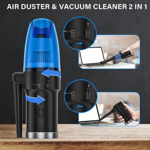 High Power Cordless Air Duster Vacuum 2-in-1, Wireless Portable Mini Handheld Car Vehicle Vacuum Cleaner for Computer Keyboader