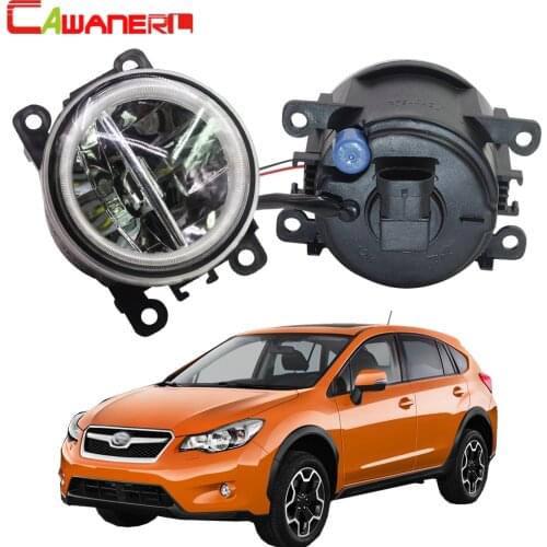 Cawanerl Car Accessories H11 4000LM LED Fog Light + Angel Eye Daytime Running Light DRL 12V For Subaru XV 2013 2014 2015 2016
