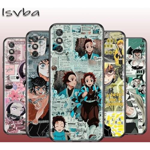Demon Slayer Anime for Huawei Y9A Y9 Y9S Y8S Y8P Y7P Y7 Y6S Y6 Y5P Y5 Prime Pro Lite Black Phone Case