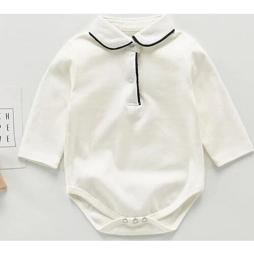 Autumn Baby Boys Rompers Long Sleeve Children Rompers 0-3Yrs New Newborn Boys Pure White Jumpsuits Clothes
