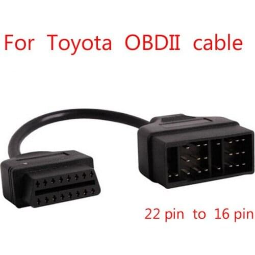 For Toyota OBD Connect 22 Pin 22pin Male to OBD2 OBDII DLC 16 Pin 16pin Female Connection Adapter Cables Diagnostic cable