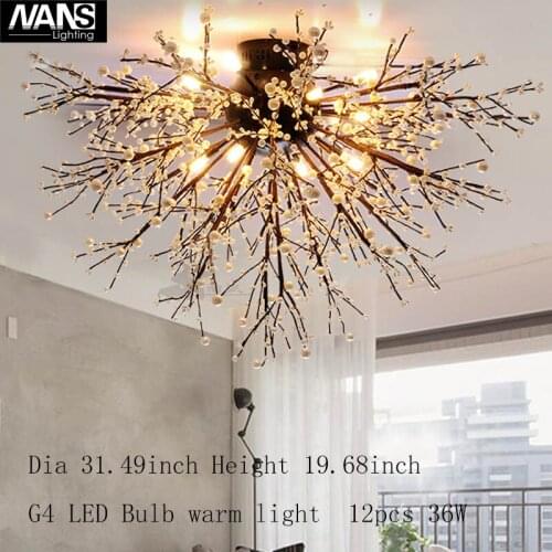 Crystal Firework Ceiling Light Hand Made Tainless Steel LED Light for living room Dining Bedroom S Fixtures Lamp