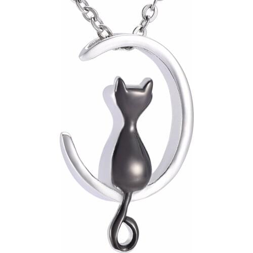 IJD0001 Keepsake Cat Ashes Necklace Memorial Jewelry Locket for Pets Ashes Necklace and Cremation For Women